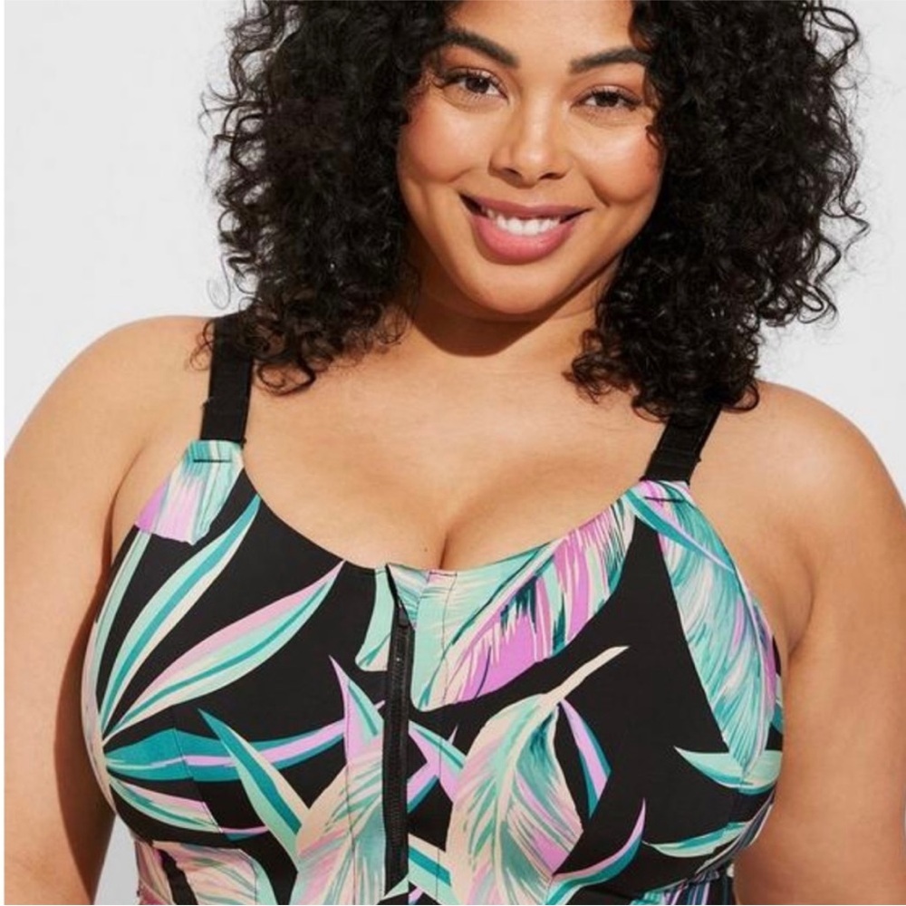 Tropical Print sports bra/swim top